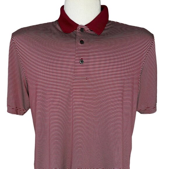 Grand Slam Mens Golf Polo Shirt Maroon White Stripes Size Large - Picture 3 of 8
